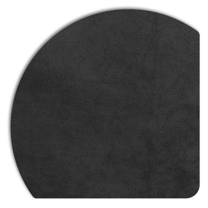 Detailweergave van het zwarte Displine Alcantara® inlegpaneel met een afgeronde hoek.