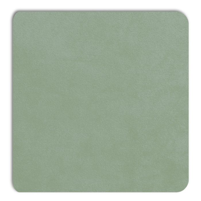 Detailopname van het mintkleurige Displine Alcantara® inlegpaneel met een zachte textuur.