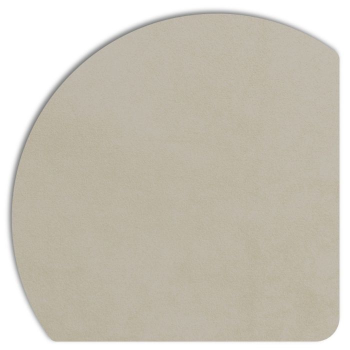 Detailopname van het Displine Alcantara® inlegpaneel in natuurlijke kleur met afgeronde hoeken.