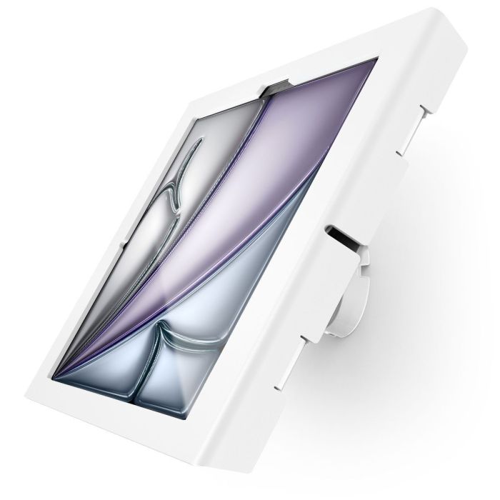 Zijaanzicht van de Compulocks Bow Apex wandhouder voor iPad Air 13 inch, met een strak en modern ontwerp.