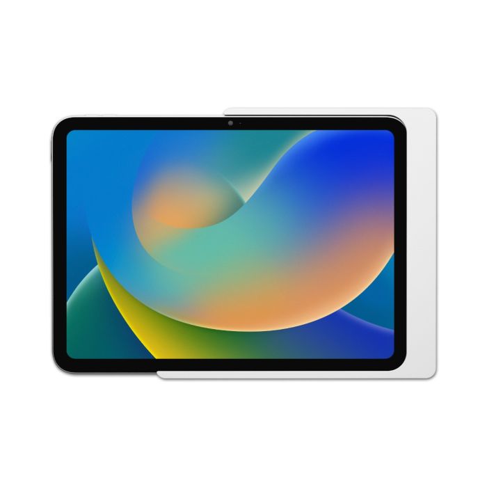 Detailweergave van de Displine Companion Wall wandhouder met een iPad 10.9 inch gemonteerd, zichtbaar in een moderne omgeving.