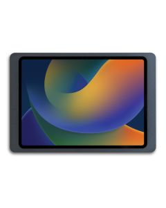 Bovenaanzicht van de Displine Companion Wall 2.0 wandhouder voor iPad 11 inch, antraciet, met iPad in de houder.