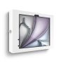 Zijaanzicht van de Compulocks Apex wandhouder voor iPad Air 11 inch, met een strak ontwerp en een beveiligingsslot.