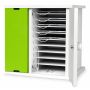 Open Zioxi iPad oplaadkast met zichtbare iPad-compartimenten en kabelbeheer.