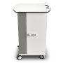 Vooraanzicht van de Zioxi Chromebook USB-C oplaadkar met digitaal codeslot en laadindicatoren.