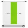 Front view of Zioxi iPad USB-C oplaadkar with green accent and digital code lock.