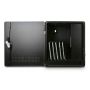 Open LEBA NoteBox Flex 5 AC oplaadkast met vijf apparaten tot 11 inch in de laadcompartimenten.