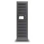 Vooraanzicht van de Power Technologies PT-PRO-10 modulaire oplaadlocker met 10 compartimenten en bedieningsscherm.