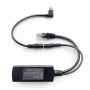Detailweergave van de Smart Things sCharge PoE 4856 splitter met Lightning kabel, met zichtbare aansluitingen en kabelbeheer.