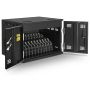 Open AVer X12 AC oplaadkast met zichtbare laadcompartimenten voor 12 mobiele apparaten tot 15 inch.