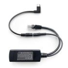 Detailweergave van de Smart Things sCharge PoE 4856 splitter met USB-C kabel, inclusief aansluitingen en kabelbeheer.