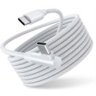 Detailopname van de Torvik USB-C naar haakse USB-C oplaad- en datakabel met een lengte van 2 meter, in een opgerolde staat.