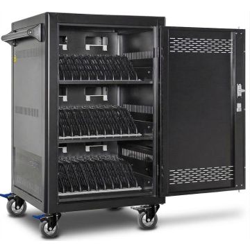 Open Power Technologies AC-LITE oplaadkar met zichtbare laadcompartimenten voor 30 laptops tot 15.6 inch.