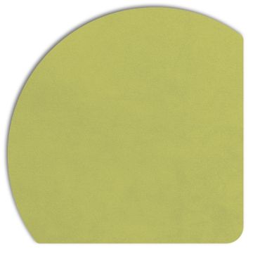 Detailweergave van het Displine Alcantara® inlegpaneel in citroenkleur met afgeronde hoeken.