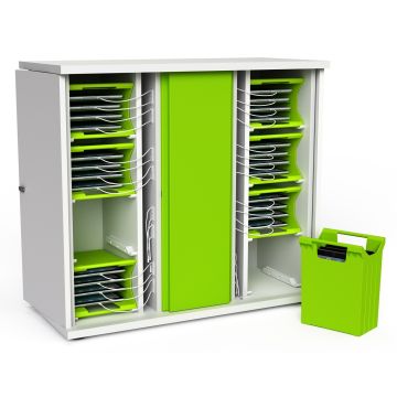 Zioxi iPad oplaadkast met baskets voor 32 iPads - sleutelslot