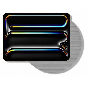 Detailopname van de Displine Moonlight wandhouder voor iPad Pro 11 inch, met een titanium afwerking en een unieke textuur.