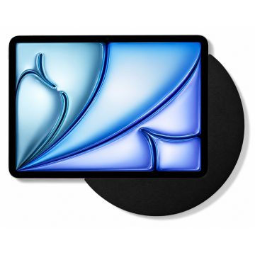 Detail van de Displine Sunset wandhouder met iPad Air 11 inch, zwart, met een moderne uitstraling en een elegante afwerking.
