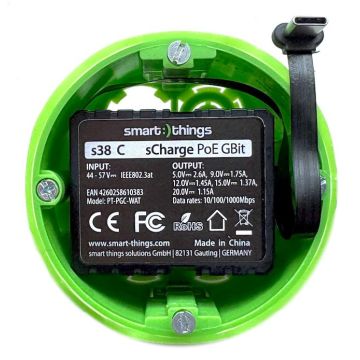Smart Things sCharge PoE GBit - PoE+ naar USB-C module (27W PD) met Gigabit netwerk