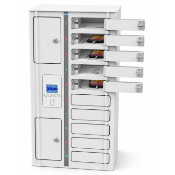 Zioxi onView smartphone USB-A oplaadlocker incl. 3-in-1 USB-A kabels voor 10 smartphones - MiFare RFID